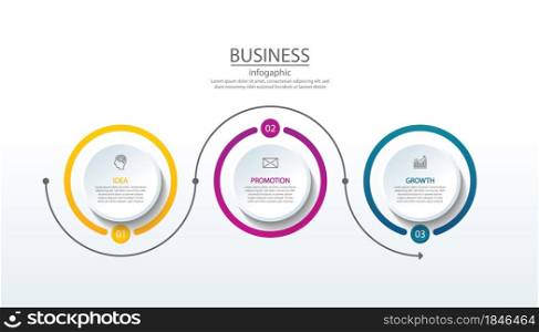 Presentation business infographic template circle with 3 step