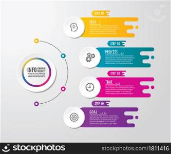 Presentation business infographic template colorful with 4 step