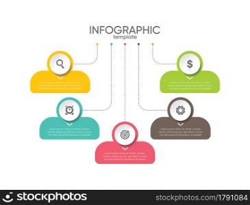 Presentation business infographic template colorful with 5 step