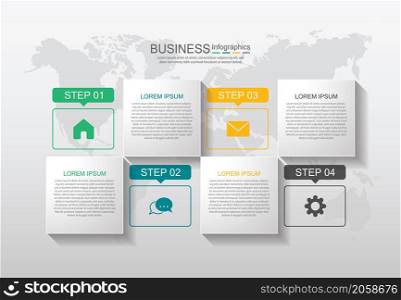 Presentation business infographic template elements gradient with 4 step