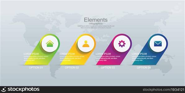 Presentation business infographic template gradient with 4 step
