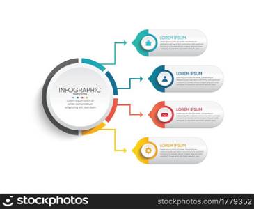 Presentation business infographic template with 4 step