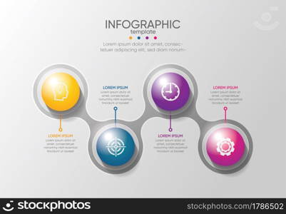 Presentation business infographic template with 4 step