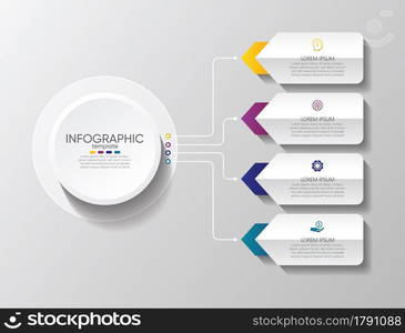 Presentation business infographic template with 4 step