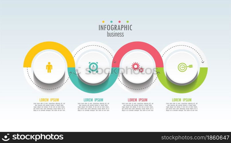 Presentation business infographic template with 4 step