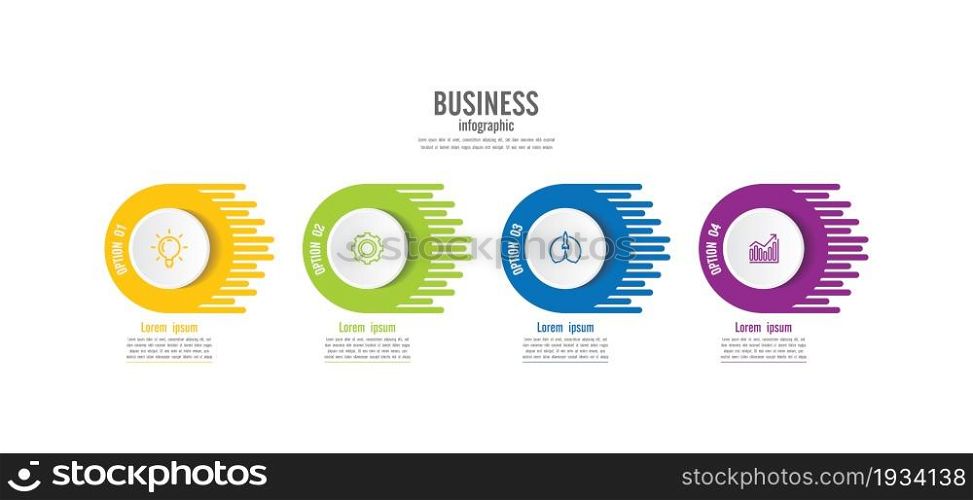 Presentation business infographic template with 4 step