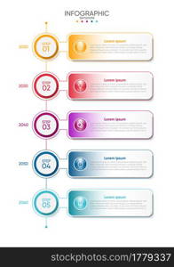 Presentation business infographic template with 5 step