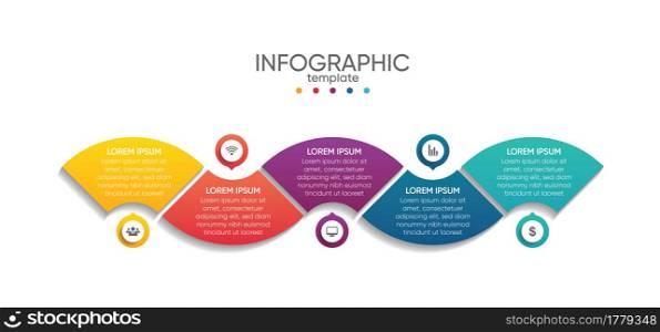 Presentation business infographic template with 5 step