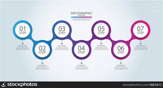 Presentation business infographic template with 7 step
