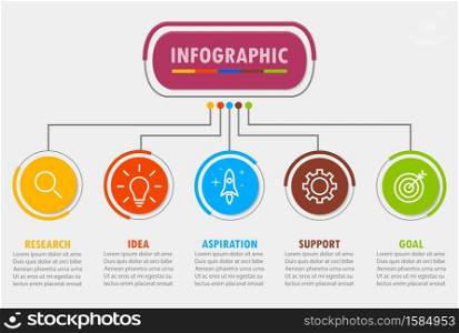 Presentation business infographics with 5 option