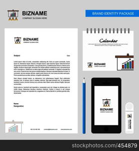 Presentation Business Letterhead, Calendar 2019 and Mobile app design vector template