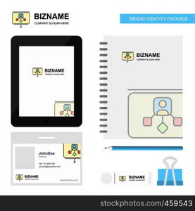 Presentation Business Logo, Tab App, Diary PVC Employee Card and USB Brand Stationary Package Design Vector Template