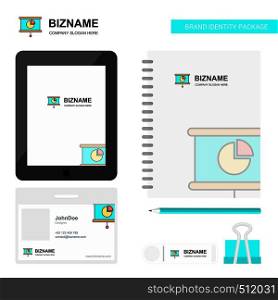 Presentation Business Logo, Tab App, Diary PVC Employee Card and USB Brand Stationary Package Design Vector Template