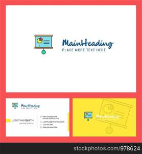 Presentation chart Logo design with Tagline & Front and Back Busienss Card Template. Vector Creative Design