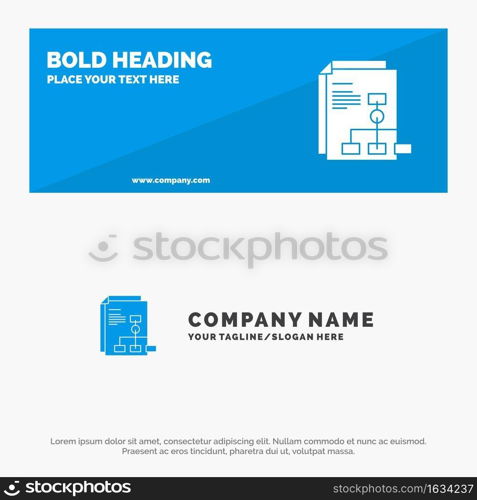 Presentation, Graph, Invoice, Report SOlid Icon Website Banner and Business Logo Template