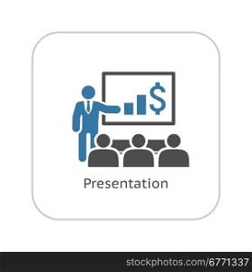 Presentation Icon. Business Concept. Flat Design. Isolated Illustration.. Presentation Icon. Business Concept. Flat Design.