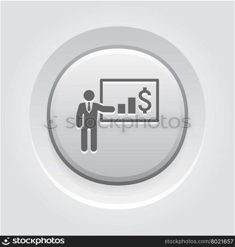 Presentation Icon. Business Concept. Presentation Icon. Business Concept. Grey Button Design