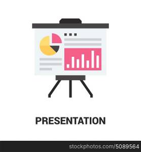 presentation icon concept. Modern flat vector illustration icon design concept. Icon for mobile and web graphics. Flat symbol, logo creative concept. Simple and clean flat pictogram