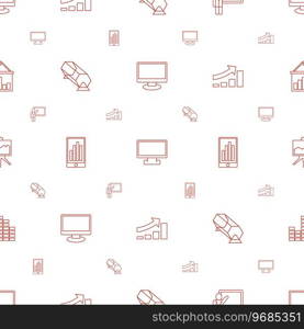 Presentation icons pattern seamless white Vector Image