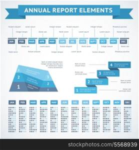 Presentation infographics charts for financial measures and annual performance reports vector illustration