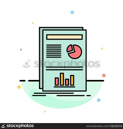 Presentation, Layout, Graph, Success Abstract Flat Color Icon Template