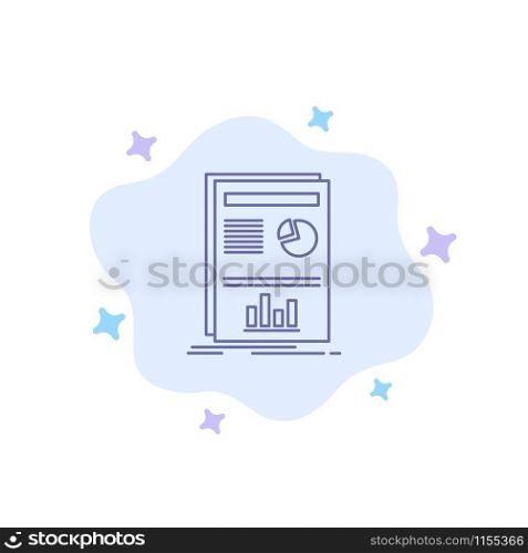 Presentation, Layout, Graph, Success Blue Icon on Abstract Cloud Background