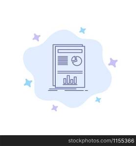 Presentation, Layout, Graph, Success Blue Icon on Abstract Cloud Background