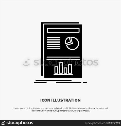 Presentation, Layout, Graph, Success solid Glyph Icon vector