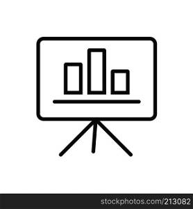 Presentation line icon on a white background. Vector illustration