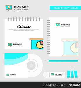 Presentation Logo, Calendar Template, CD Cover, Diary and USB Brand Stationary Package Design Vector Template