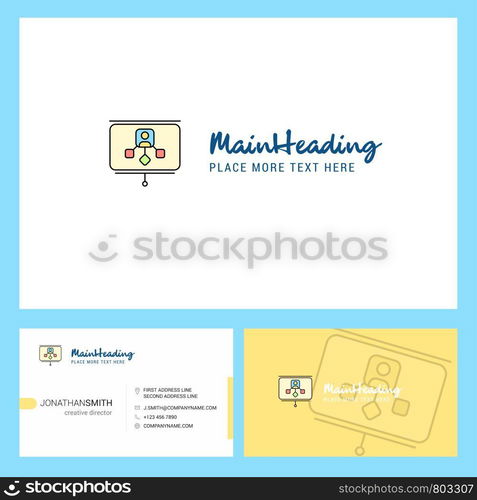 Presentation Logo design with Tagline & Front and Back Busienss Card Template. Vector Creative Design