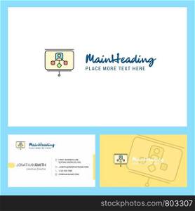 Presentation Logo design with Tagline & Front and Back Busienss Card Template. Vector Creative Design