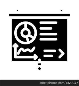 presentation of business strategy glyph icon vector. presentation of business strategy sign. isolated contour symbol black illustration. presentation of business strategy glyph icon vector illustration