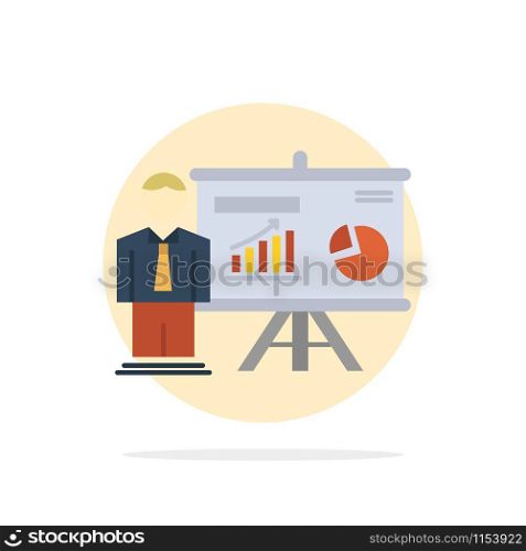 Presentation, Office, University, Professor, Abstract Circle Background Flat color Icon
