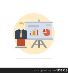 Presentation, Office, University, Professor, Abstract Circle Background Flat color Icon