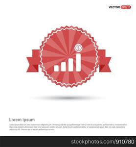 Presentation on business growth icon - Red Ribbon banner