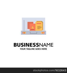 Presentation, Paper, Bag, Briefcase Business Logo Template. Flat Color