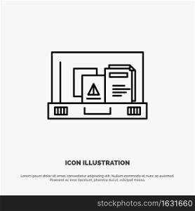 Presentation, Paper, Bag, Briefcase Line Icon Vector