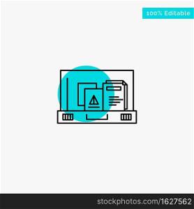 Presentation, Paper, Bag, Briefcase turquoise highlight circle point Vector icon