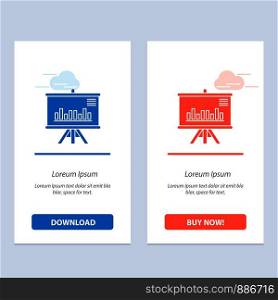 Presentation, Project, Graph, Business, Blue and Red Download and Buy Now web Widget Card Template