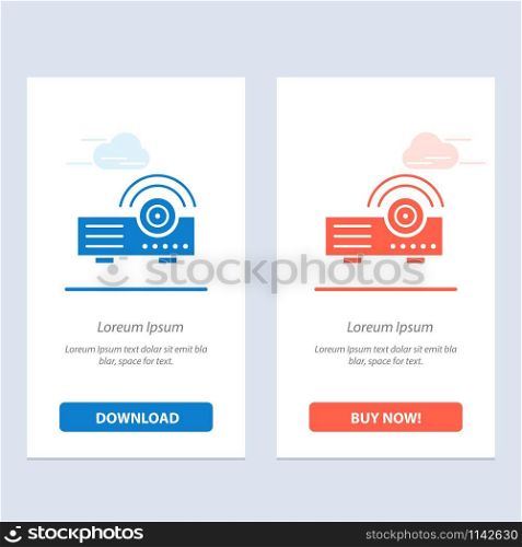 Presentation, Projector, Machine, Service Blue and Red Download and Buy Now web Widget Card Template