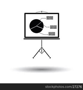 Presentation stand icon. White background with shadow design. Vector illustration.