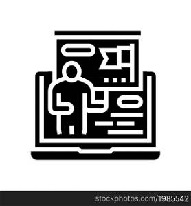 presentation startup strategy and planning glyph icon vector. presentation startup strategy and planning sign. isolated contour symbol black illustration. presentation startup strategy and planning glyph icon vector illustration