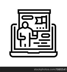 presentation startup strategy and planning line icon vector. presentation startup strategy and planning sign. isolated contour symbol black illustration. presentation startup strategy and planning line icon vector illustration