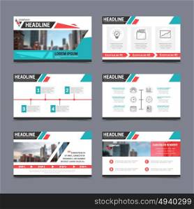 Presentation templates set. Presentation templates set with abstract design isolated vector illustration