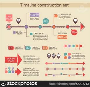 Presentation timeline chart design elements vector illustration