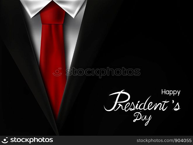 President's day design of suit with red necktie vector illustration