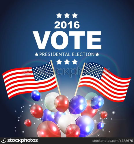Presidential Election Vote 2016 in USA Background. Can Be Used as Banner or Poster. Vector Illustration EPS10. Presidential Election Vote 2016 in USA Background. Can Be Used a