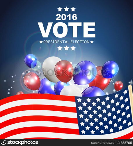 Presidential Election Vote 2016 in USA Background. Can Be Used as Banner or Poster. Vector Illustration EPS10. Presidential Election Vote 2016 in USA Background. Can Be Used a