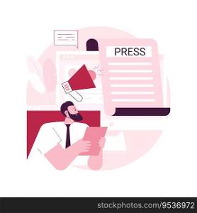 Press abstract concept vector illustration. Press about us, articles and publications, company mentions, website menu bar element, UI, corporate news, landing page, interface abstract metaphor.. Press abstract concept vector illustration.